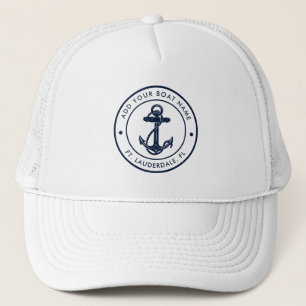 Nautical Anchor Custom Boat Name Trucker Hat