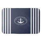 Nautical Anchor Custom Family Name Navy Blue White