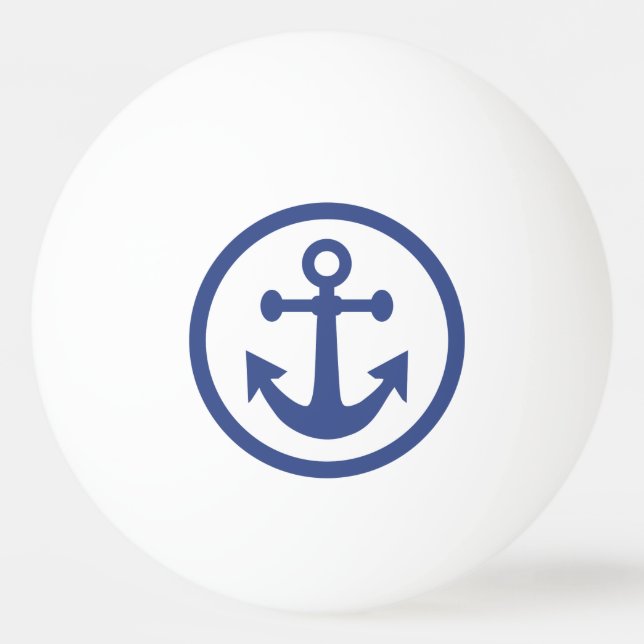Nautical Anchor custom monogram ping pong ball (Front)