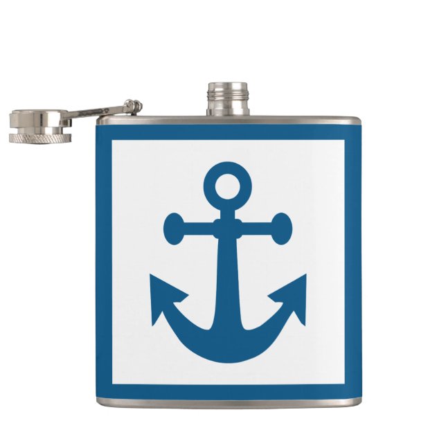 Nautical Anchor custom name flasks (Opened)