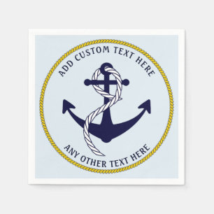 Nautical Anchor Custom Party Paper Napkins