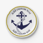 Nautical Anchor Custom Party Paper Plates