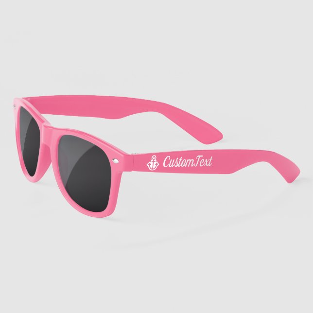 Nautical Anchor Custom Plastic Sunglasses (Left)