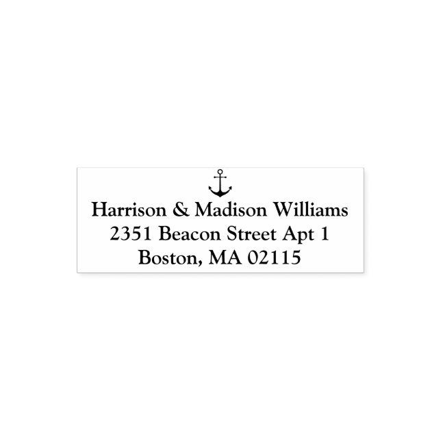 Nautical anchor custom Return Address Self-inking Stamp (Design)