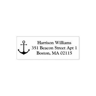 Nautical anchor custom Return Address Self-inking Stamp