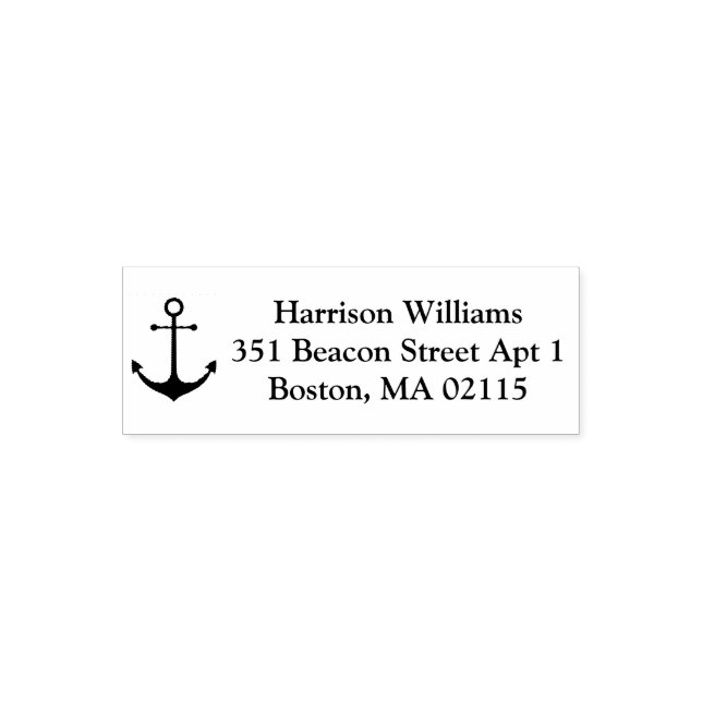 Nautical anchor custom Return Address Self-inking Stamp (Design)