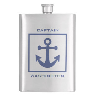 Nautical Anchor custom text flask