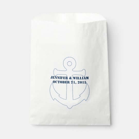 Nautical Anchor Custom Wedding Favour Bag