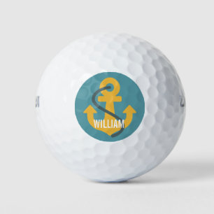 Nautical Anchor Design, Personalized Golf Balls