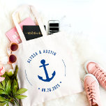Nautical Anchor EDITABLE COLOR Wedding Favour Tote<br><div class="desc">A simply adorable,  personalized tote bag that's both stylish and functional. Fully editable colour,  including the heart colour.
Design © Berry Berry Sweet. Visit our website www.berryberrysweet.com for matching items and more stylish designs.</div>