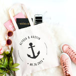 Nautical Anchor EDITABLE COLOR Wedding Favour Tote<br><div class="desc">A simply adorable,  personalized tote bag that's both stylish and functional. Fully editable colour,  including the heart colour.
Design © Berry Berry Sweet. Visit our website www.berryberrysweet.com for matching items and more stylish designs.</div>