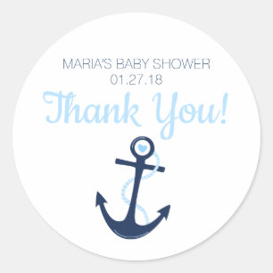Nautical Anchor Favour Thank You Tag Stickers