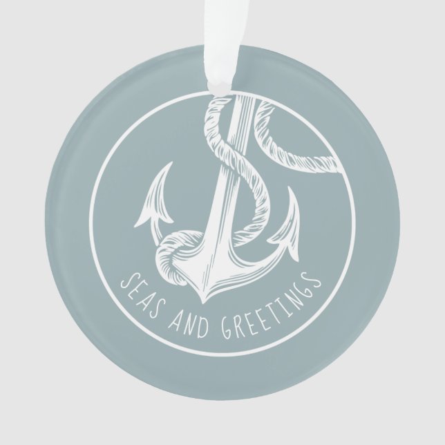 Nautical Anchor First Married Christmas Ornament (Front)