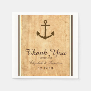 Nautical Anchor Framed Vintage Paper Wedding Napkin