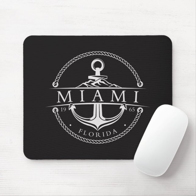 Nautical Anchor Miami Florida 1965 Mouse Pad (With Mouse)