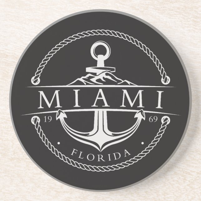 Nautical Anchor Miami Florida 1969 Coaster (Front)