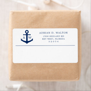 Nautical Anchor Monogram Business Return Address