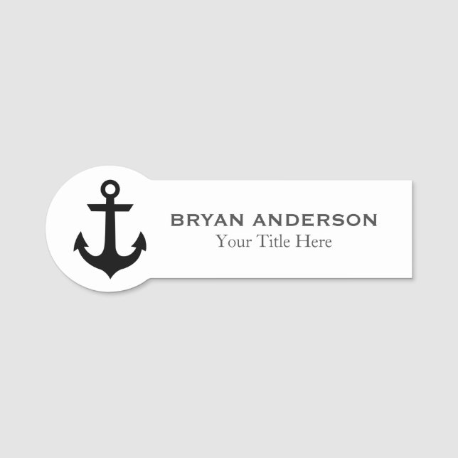 Nautical Anchor Name Tag (Front)