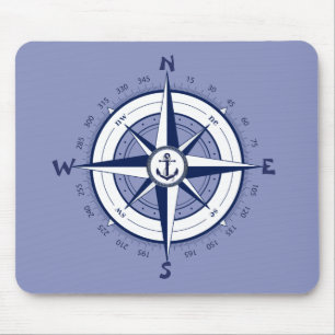 Nautical Anchor, Nautical Compass, Celtic circle Mouse Pad
