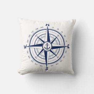Nautical Anchor, Nautical Compass, Celtic circle Throw Pillow