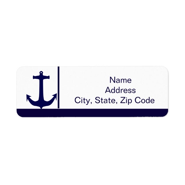 Nautical Anchor Navy Address (Front)