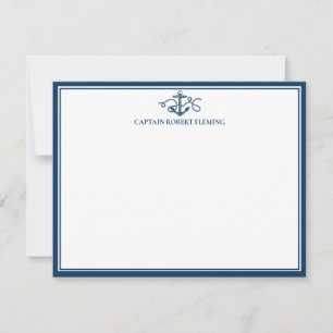 Nautical Anchor Navy Blue Border Card