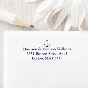 Nautical anchor navy blue custom Return Address