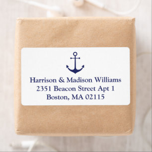 Nautical anchor navy blue custom Return Address La