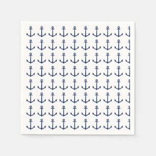Nautical Anchor Navy Blue Napkin