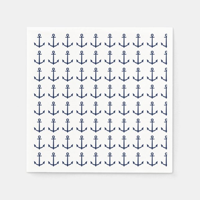 Nautical Anchor Navy Blue Napkin (Front)