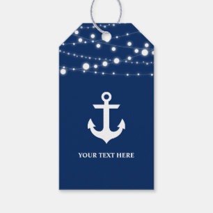 Nautical Anchor Navy Blue Personalized Gift Tags