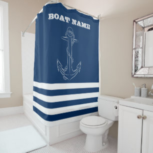 Nautical, Anchor Navy Blue Striped Sailor