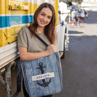 Nautical Anchor Navy Blue Teacher Back To School Tote Bag