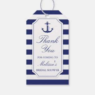 Nautical Anchor Navy Bridal Shower Thank You Gift Tags