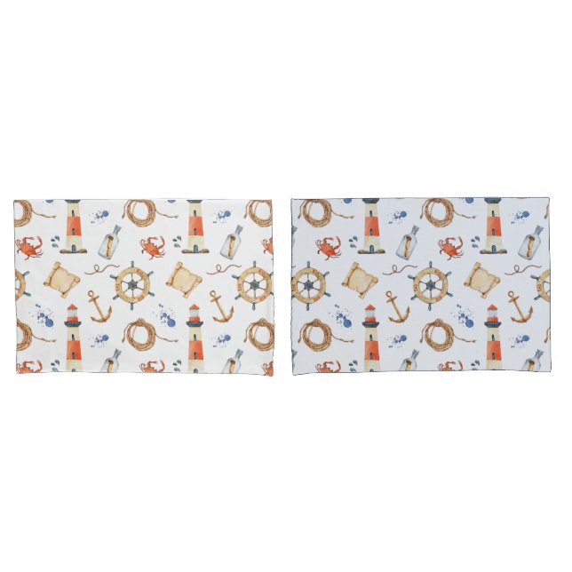 Nautical Anchor Navy Cute Kids Pillowcase (Front-Set)