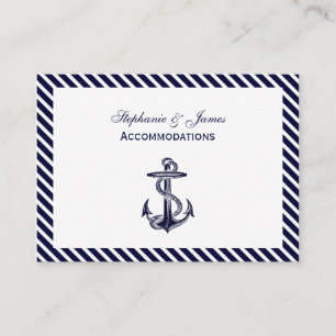 Nautical Anchor Navy Diag Stripe 2 Accommodations Enclosure Card