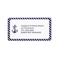 Nautical Anchor Navy Diag Stripe 2 LJ Address