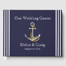 Nautical Anchor Navy Wedding Guestbook