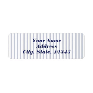 Nautical Anchor on Grey Stripe Return Address