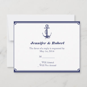 Nautical Anchor on Navy Response Card