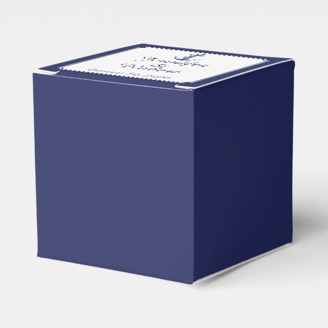 Nautical Anchor on Navy Wedding Favor Box (Front Side)