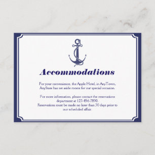 Nautical Anchor on Navy Wedding Insert