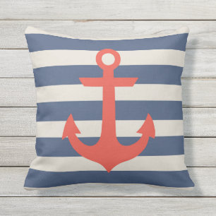 Nautical Anchor Outdoor Throw Pillow" Outdoor Pillow