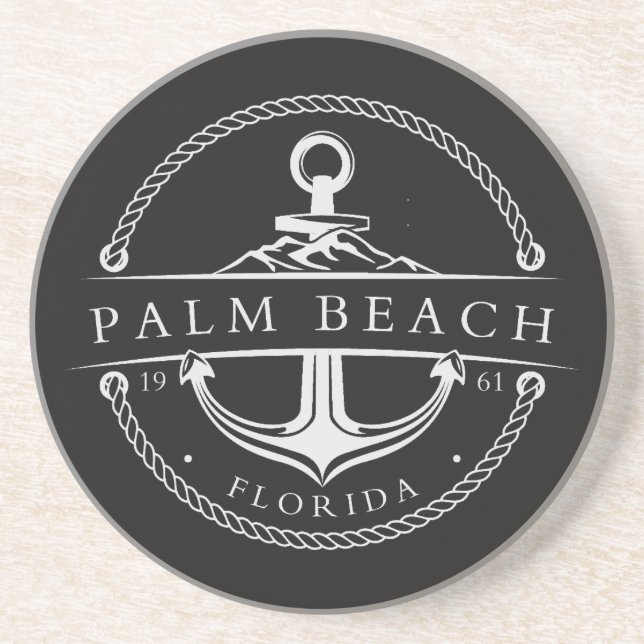 Nautical Anchor Palm Beach Florida 1961 Coaster (Front)