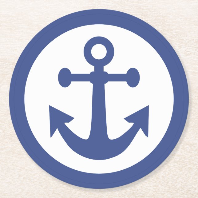 Nautical Anchor paper coasters (Front)