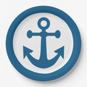 Nautical Anchor paper plates