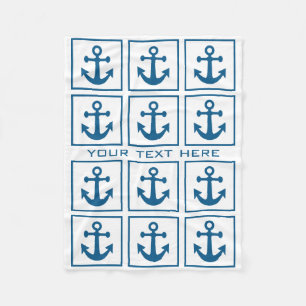 Nautical Anchor Pattern custom fleece blankets