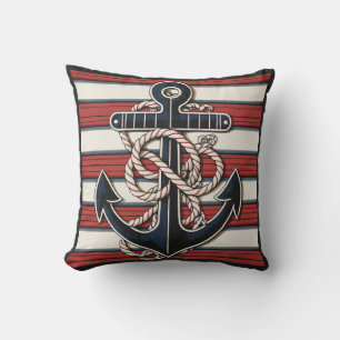 Nautical Anchor Pattern Outdoor Pillow