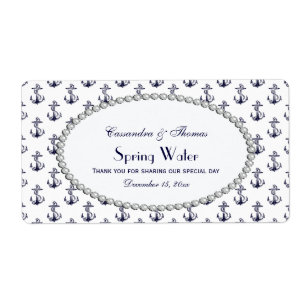 Nautical Anchor Pattern Pearl 2H Water Label