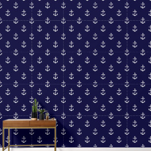 Nautical Anchor Pattern Wallpaper